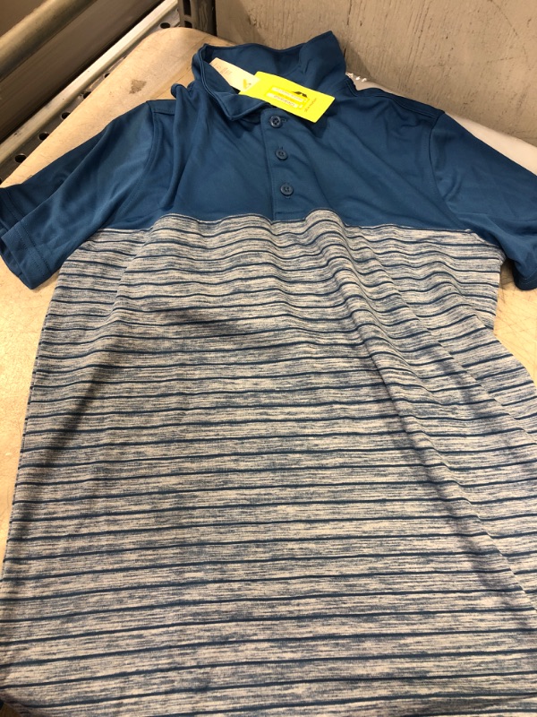 Photo 2 of Boys' Striped Golf Polo Shirt - All In Motion XL