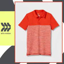 Photo 1 of Boys' Striped Golf Polo Shirt - All In Motion M