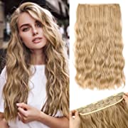 Photo 1 of HOOJIH Hair Extensions, 1 Pack 5 clips 3/4 Full Head Curly Wavy Clips