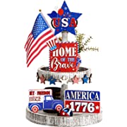 Photo 1 of 11 Pieces Labor Day Decor Independence Day Tiered Tray Decor