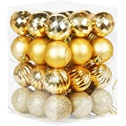 Photo 1 of 40mm/1.57" Gold Christmas Balls 36pcs Christmas Tree Ornaments Set 