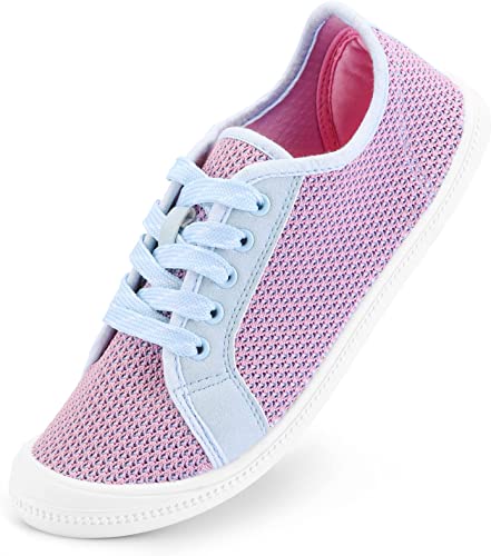 Photo 1 of mysoft Womens Slip on Sneakers Barefoot Lace-up Walking Shoes, Comfortable and Lightweight
SIZE 9 
Color:
Pink-blue

