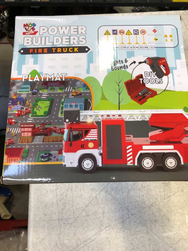 Photo 1 of Building Fire Truck Toys - 95 Pcs DIY Assembly Fire Truck STEM Toy with Drill, Push & Go Friction Power Lights & Sounds for Kids- Take Apart Vehicle Fire Trucks for Boys Ages 4 5 6 7 8 Years Old