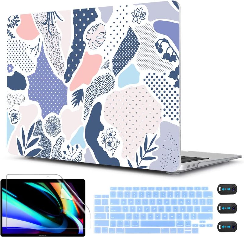 Photo 1 of CISSOOK Plastic Hard Shell Case Compatible with MacBook Air 13 inch 2021 2020 2018 Release Model A2337 M1 A2179 A1932, Abstract Painting Floral Cover with Keyboard Cover for Mac Book Air 13" Touch ID