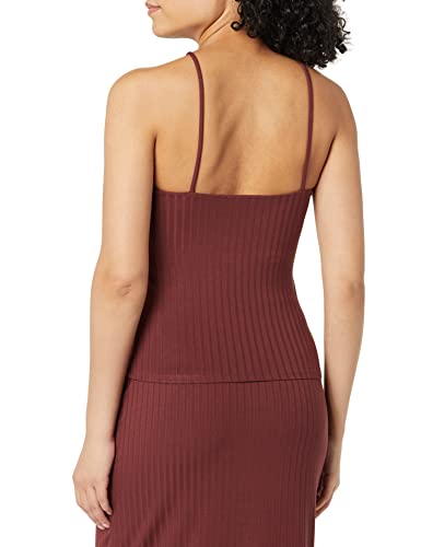 Photo 2 of Daily Ritual Women's Wide Rib Cropped T-Strap Cami Top, Rich Chestnut Brown, X-Large