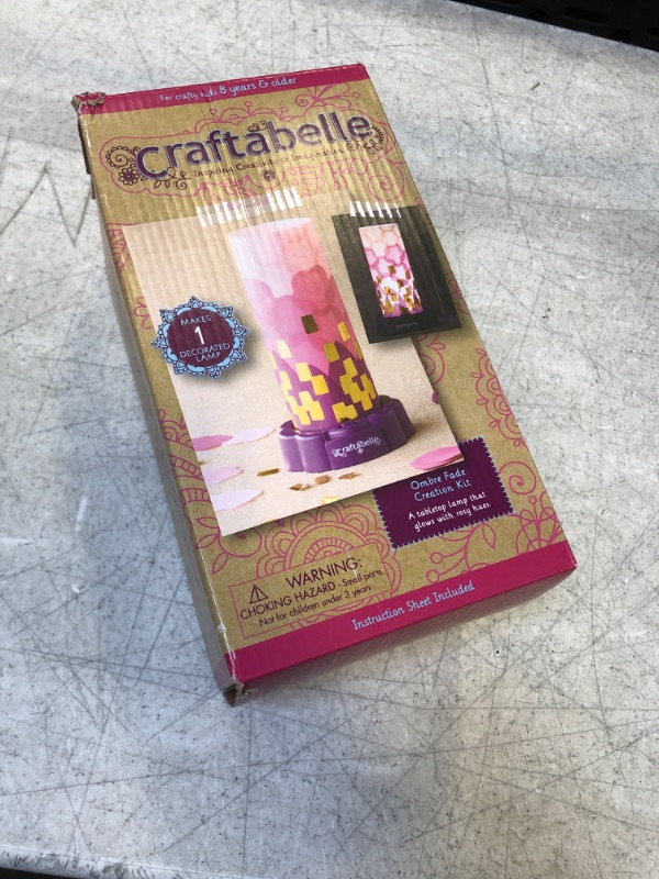 Photo 1 of Craftabelle – Ombre Fade Creation Kit – Lampshade Decorating Kit – 323pc LED Lamp Set with Fabric & Accessories – DIY Arts & Crafts for Kids Aged 8 Years +