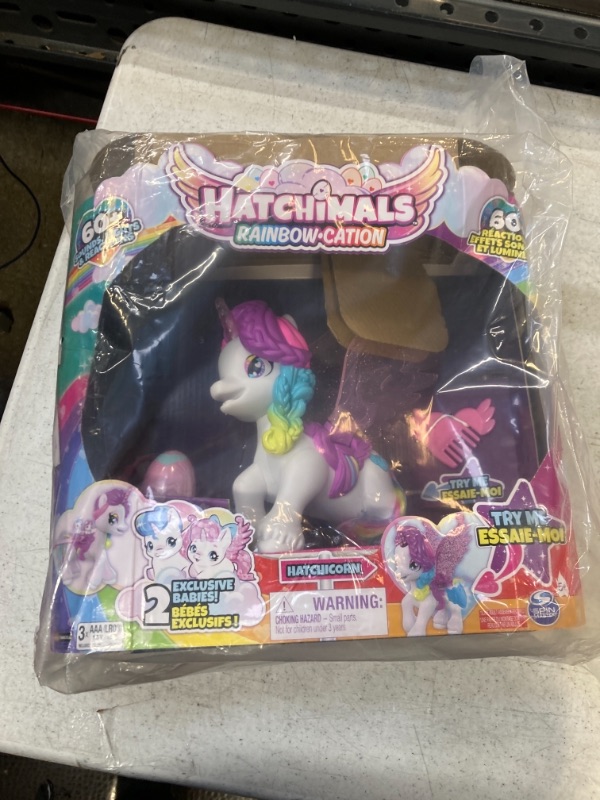 Photo 2 of Hatchimals CollEGGtibles, Hatchicorn Unicorn Toy with Flapping Wings, Over 60 Lights & Sounds, 2 Exclusive Babies, Christmas Kids Toys for Girls (New) Interactive Hatchicorn