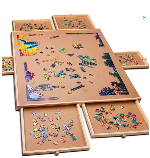 Photo 1 of 1500 Piece Wooden Jigsaw Puzzle Table - 6 Drawers, Puzzle Board | 27” X 35” Jigsaw Puzzle Board Portable - Portable Puzzle Table | for Adults and Kids
NEW