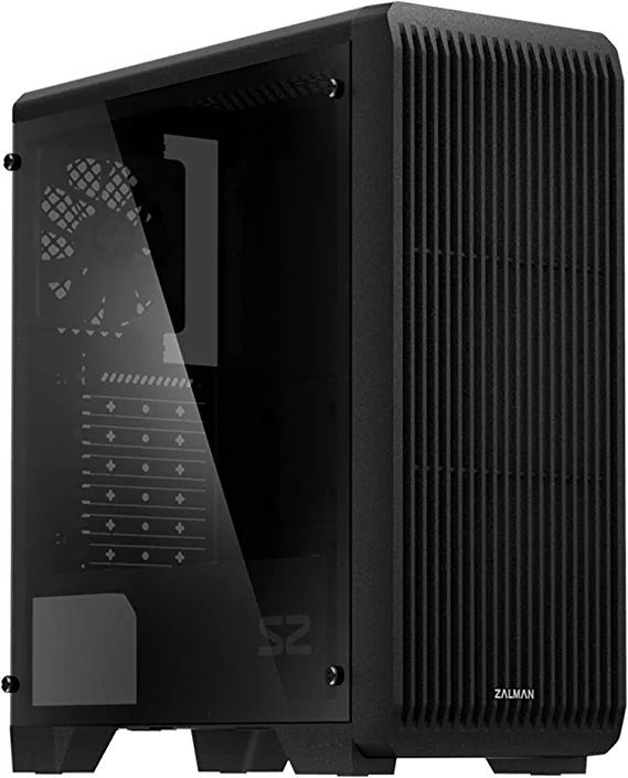 Photo 1 of Zalman S2 ATX Mid Tower Computer Case with 3X Pre-Installed 120mm Fan, Tinted Tempered Glass Panel w/ Patterned Mesh Front Panel for Airflow Gaming Office mATX PC (Tempered Glass - 3 Fan),S2 TG
