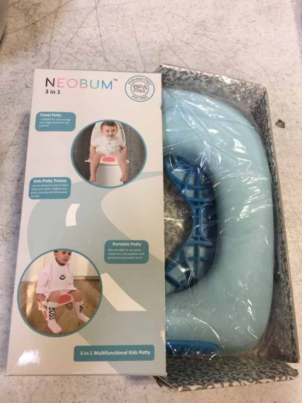 Photo 2 of Neobum 3-in-1 Travel Potty Trainer Seat for Toddler Kids Foldable -Super Light, Easy to use, Sturdy, Roll of Potty Liners Included
