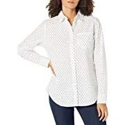 Photo 1 of Amazon Essentials Women's Classic-Fit Long-Sleeve Button-Down Poplin Shirt (LARGE)
