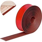 Photo 1 of 19.7Ft PVC Door Bar Floor Edge Trim, Brown Self Adhesive Transition Profile Floor Cover Strips Laminate Threshold Flat Divider Strip(19.7Ft x 1.57 Inch Floor Strip)
