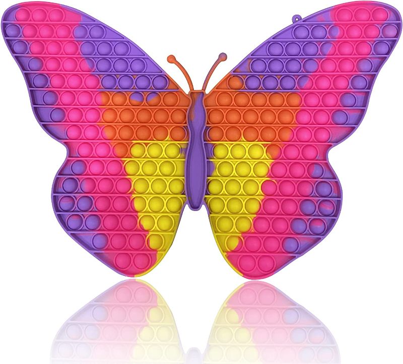 Photo 1 of Big Butterfly Fidget Toys Silicone Push Bubble Stress Relief Sensory Toys Popper for Girls Boys Teens Adults Gifts

