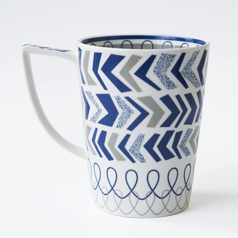 Photo 1 of ArcRamik 12oz Coffee Mug with Geometric Shapes & Lines Design, Ceramic Tea Cups with Handle, Microwave and Dishwasher Safe
