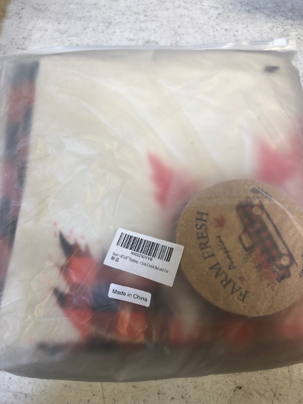 Photo 1 of 
hatatit 18"x18" Thanksgiving Fall Throw Pillowcases Set of 4 Orange Black Buffalo Check Plaid Pillow Covers Home Linen Cotton Cushion Cover with 4