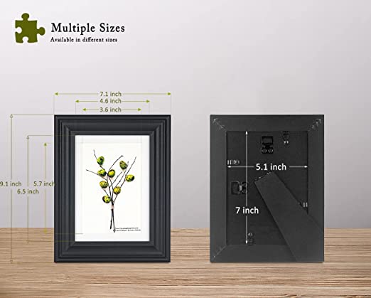 Photo 3 of 5x7 Picture Frames Black,3 Packs, Display Picture 4x6 with Mat, HD Glass Photo Frame for Table Top and Wall Mounting 5x7-3P