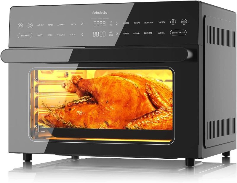 Photo 1 of Fabuletta Air Fryer Toaster Oven Combo - 32 QT Large Countertop Convection Toaster Oven,18-in-1 Digital Airfryer with Dehydrate, Smokeless Fast Cooking Oven Fit 13" Pizza, 13 Lbs Chicken,5 Accessories
