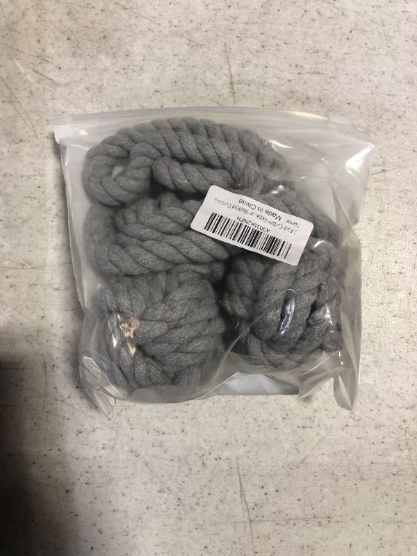 Photo 2 of 2 Pack Curtain Tiebacks Handmade Cotton Rope Tiebacks with Single Ball Curtain Rope Tiebacks,Hand Knitting Holdbacks for Blackout Curtains