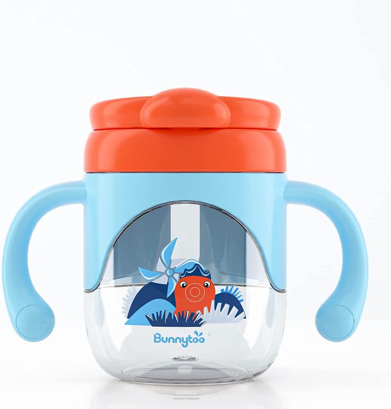 Photo 1 of Bunnytoo Baby Sippy Cups with Straw,Transition Spout Bottle for 1 Year Old,Spill Proof Toddlers Cup with Handle.(8 Ounce, Red&Blue)
