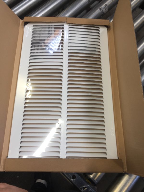 Photo 2 of 10" x 18" Return Air Grille - Sidewall and Ceiling - HVAC Vent Duct Cover Diffuser - [White] [Outer Dimensions: 11.75w X 19.75"h] 10 x 18 White