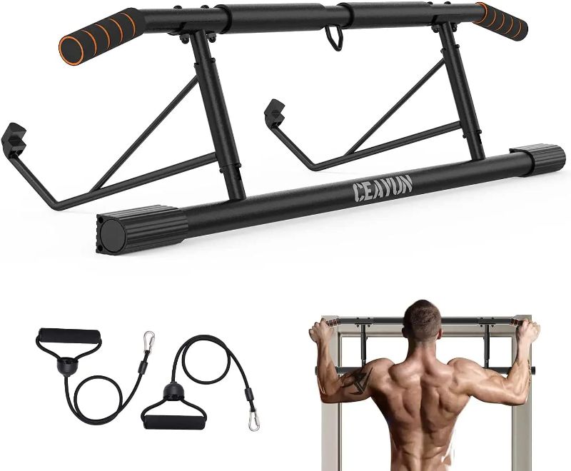 Photo 1 of 
CEAYUN Pull up Bar for Doorway, Portable Pullup Chin up Bar Home, No Screws Multifunctional Dip bar Fitness, Door Exercise Equipment Body Gym System Trainer