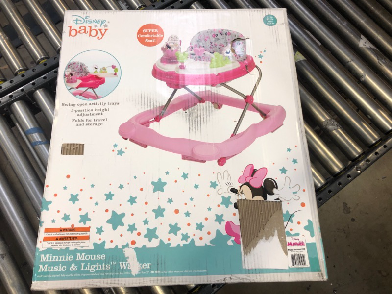 Photo 4 of Disney Baby Minnie Mouse Music and Lights Baby Walker with Activity Tray (Garden Delight)