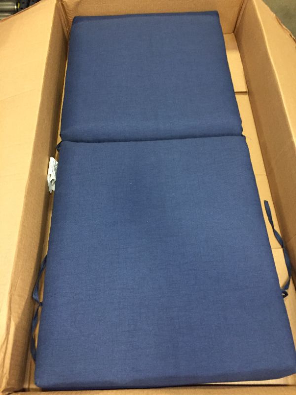 Photo 1 of Arden Selections Outdoor Dining Chair Cushion 20 x 20, Sapphire Blue 