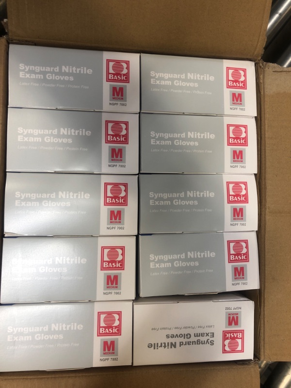 Photo 1 of Basic Disposable Medical Synmax Vinyl Exam Gloves- 1000pcs - Latex-Free and Powder-Free - Medium, Black Color