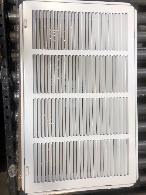 Photo 2 of 24" X 14" Steel Return Air Filter Grille for 1" Filter - Easy Plastic Tabs for Removable Face/Door - HVAC DUCT COVER - Flat Stamped Face - White [Outer Dimensions: 25.75 X 15.75] White 24 X 14