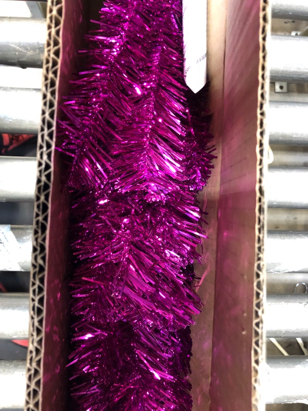 Photo 2 of 3ft National Christmas Tree Company Pink Tinsel Artificial Christmas Tree