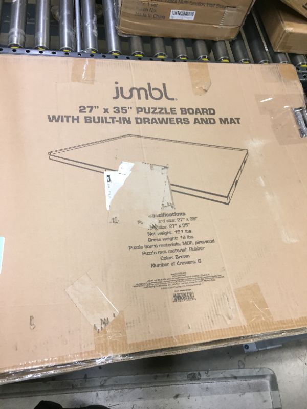 Photo 1 of Jumbl 1500-Piece Puzzle Board w/Mat | 27” x 35” Wooden Jigsaw Puzzle Table w/6 Removable Storage & Sorting Drawers | Smooth Plateau Fiberboard Work Surface & Reinforced Hardwood | for Games & Puzzles