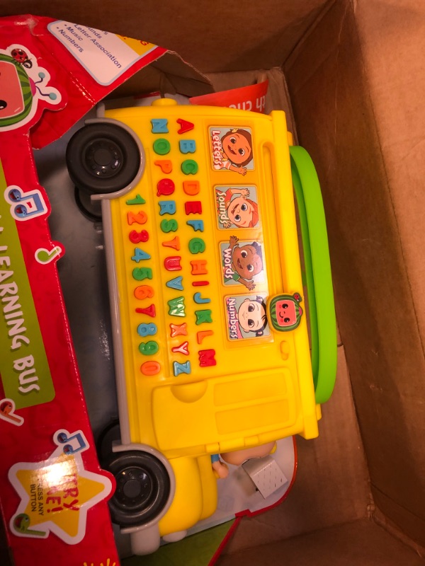 Photo 2 of CoComelon Musical Learning Bus, Number and Letter Recognition, Phonetics, Yellow School Bus Toy Plays ABCs and Wheels on the Bus, by Just Play