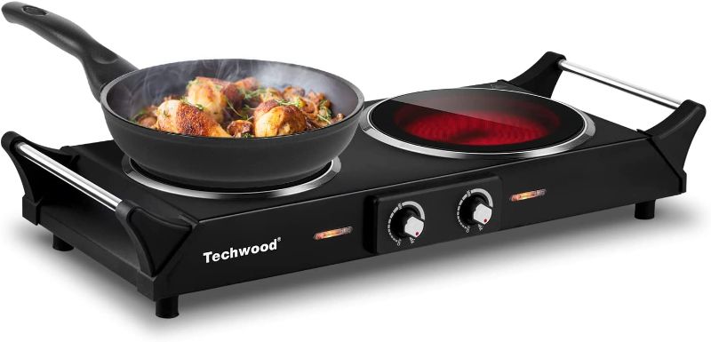 Photo 1 of 
Hot Plate, Techwood 1800W Double Infrared Ceramic Electric Stove for Cooking, Dual Control Cooktop Burner, Portable Anti-scald handles Suitable for...