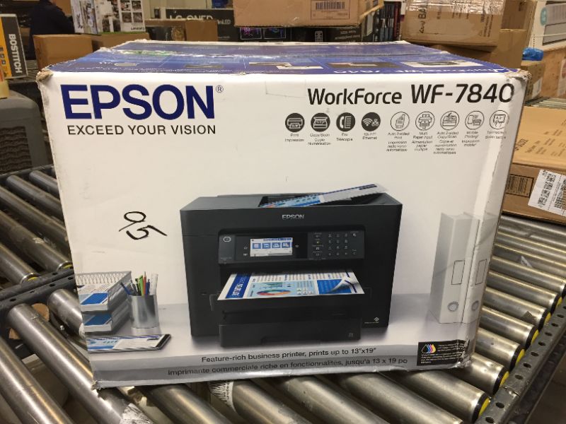 Photo 9 of Epson Workforce Pro WF-7840 Wireless Wide-Format All-in-One Color Inkjet Printer - Print Scan Copy Fax - 4.3" LCD, 25 ppm, 4800 x 2400 dpi, 13" x 19", 50-Sheet ADF, Auto 2-Sided Printing, Ethernet
