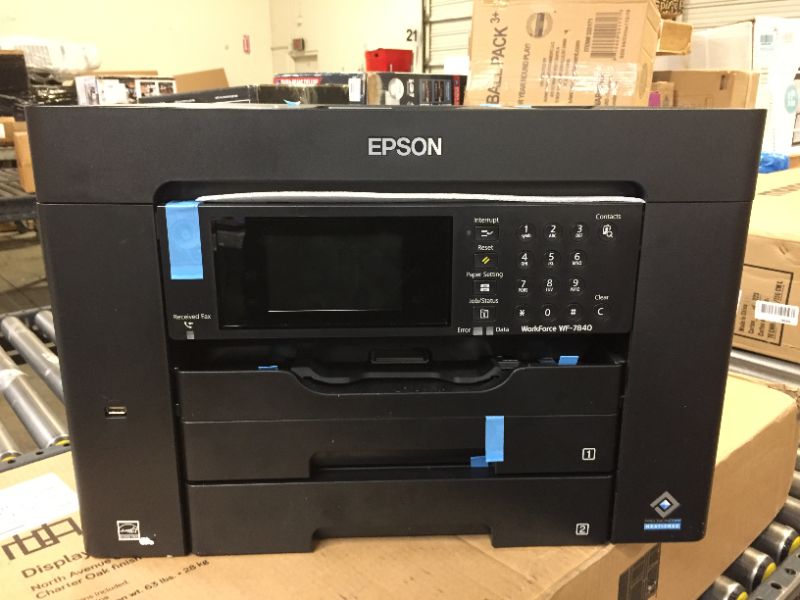 Photo 2 of Epson Workforce Pro WF-7840 Wireless Wide-Format All-in-One Color Inkjet Printer - Print Scan Copy Fax - 4.3" LCD, 25 ppm, 4800 x 2400 dpi, 13" x 19", 50-Sheet ADF, Auto 2-Sided Printing, Ethernet

