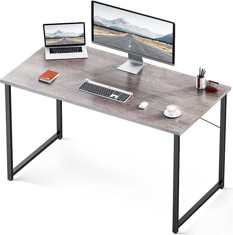 Photo 1 of Coleshome 47 Inch Computer Desk, Modern Simple Style Desk for Home Office, Study Student Writing Desk,Grey Oak
