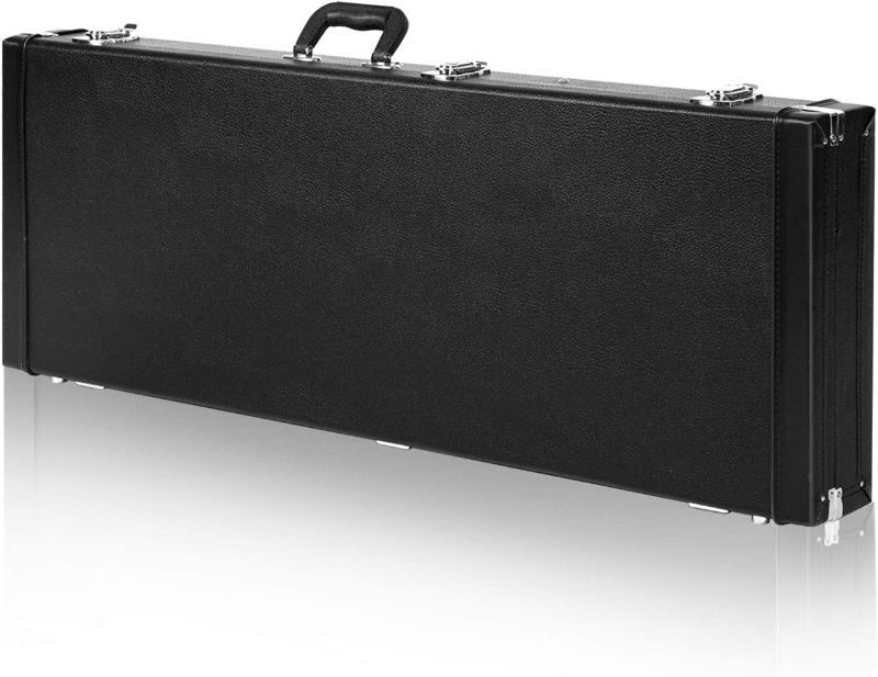 Photo 1 of CAHAYA Electric Guitar Case Hard Shell Rectangle Shaped Guitar Case Hardshell for Standard Electric Guitars with Lock Latch Keys Black CY0209