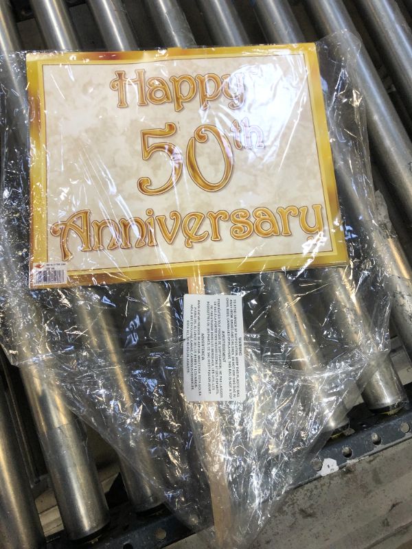 Photo 2 of 50th Anniversary Yard Sign Party Accessory (1 count) 1 piece