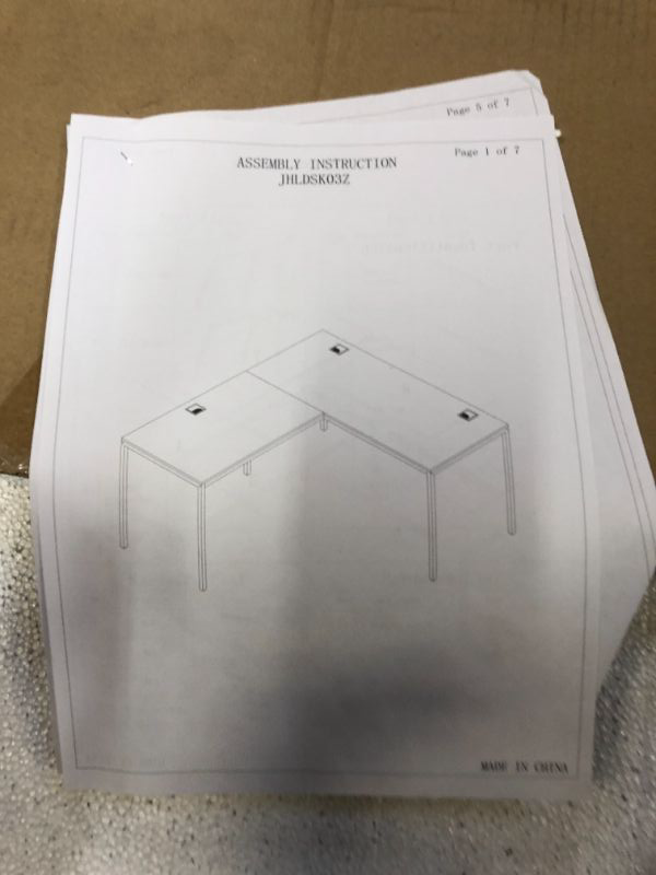 Photo 1 of 55" L-Shaped Black Manufactured Wood No Drawer Computer Desk