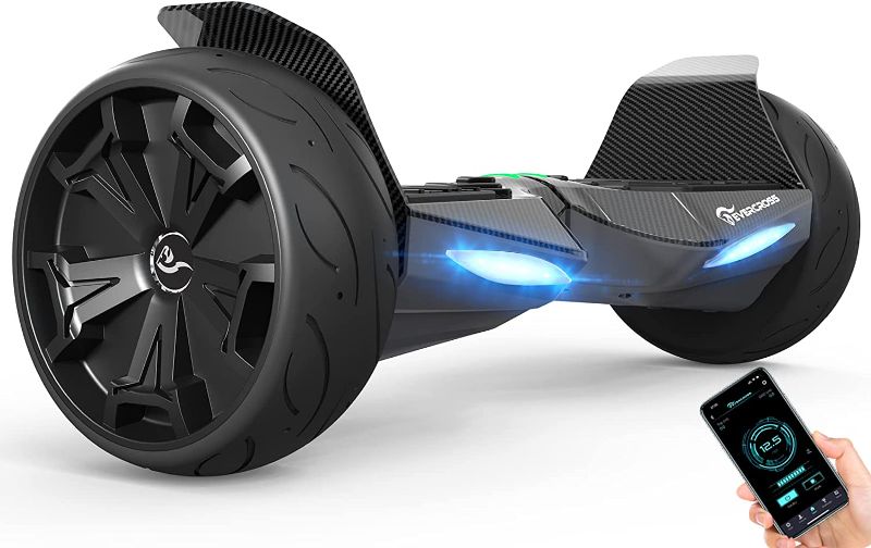 Photo 1 of EVERCROSS 8.5" Hoverboard, Off-Road All Terrain Balancing Scooter, App-Enabled Bluetooth Hoverboards, Hover Board for Kids Teenagers Adults -- Cracks in tire 