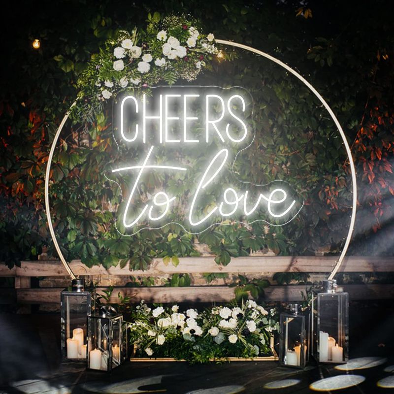 Photo 1 of Cheers To Love Neon Sign Wedding Wall Decor Neon Light Signs for Home Room Bedroom Decor Wedding Gifts for Women
