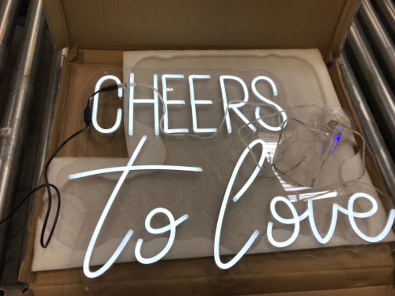 Photo 2 of Cheers To Love Neon Sign Wedding Wall Decor Neon Light Signs for Home Room Bedroom Decor Wedding Gifts for Women

