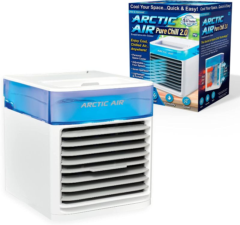 Photo 1 of Arctic Air Pure Chill 2.0 Evaporative Air Cooler by Ontel - Powerful, Quiet, Lightweight and Portable Space Cooler with Hydro-Chill Technology For Bedroom, Office, Living Room & More
