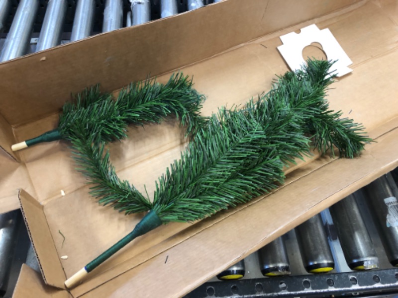 Photo 2 of 3FT Alpine Green Christmas Tree Feather Tinsel Brush Stand Included 36in Tall

