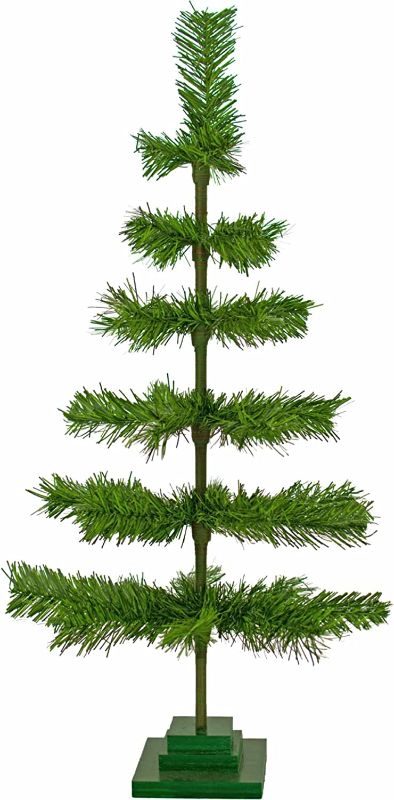 Photo 1 of 3FT Alpine Green Christmas Tree Feather Tinsel Brush Stand Included 36in Tall

