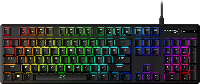 Photo 1 of HyperX Alloy Origins - Mechanical Gaming Keyboard, Software-Controlled Light & Macro Customization, Compact Form Factor, RGB LED Backlit - Tactile HyperX Aqua Switch