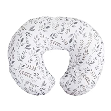 Photo 1 of Boppy Nursing Pillow and Positioner—Original | Breastfeeding, Bottle Feeding, Baby Support | with Removable Cotton Blend Cover | Awake-Time Support - White w/Colored Flowers
