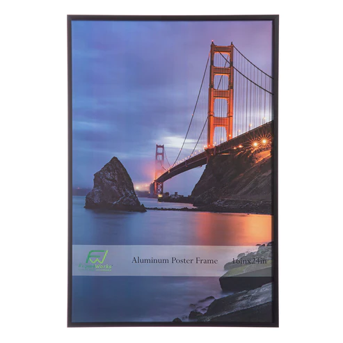 Photo 1 of 16" x 24" Black Brushed Aluminum Poster Picture Frame with Plexiglass
