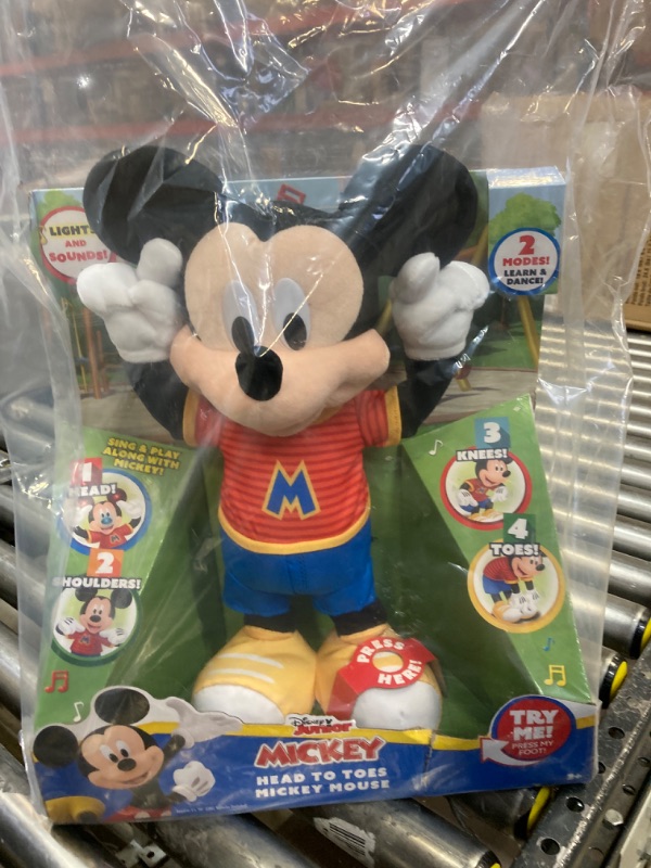 Photo 2 of Disney Junior Mickey Mouse Head To Toes Mickey Mouse Feature Plush Stuffed Animal, Motion, Sounds, And Phrases, Kids Toys For Ages 3 Up