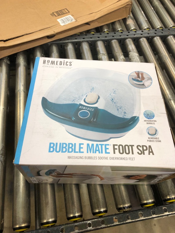 Photo 4 of HoMedics Bubble Mate Foot Spa, Toe Touch Controlled Foot Bath with Invigorating Bubbles and Splash Proof, Raised Massage nodes and Removable Pumice Stone